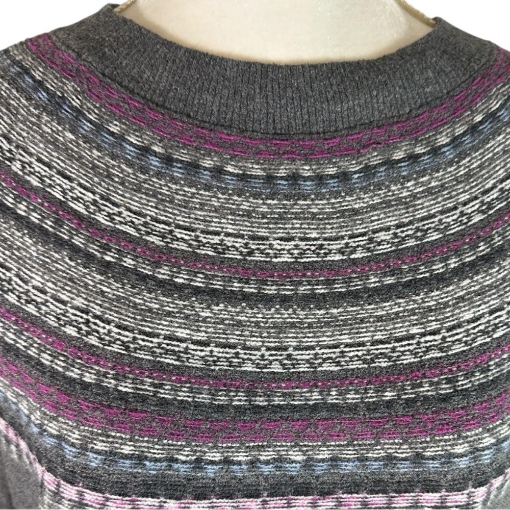 J. Jill Gray and Purple Striped Sweater - Picture 2 of 6